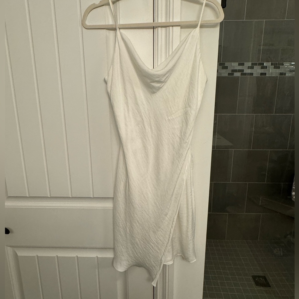 White wrap slip dress. Never worn size medium